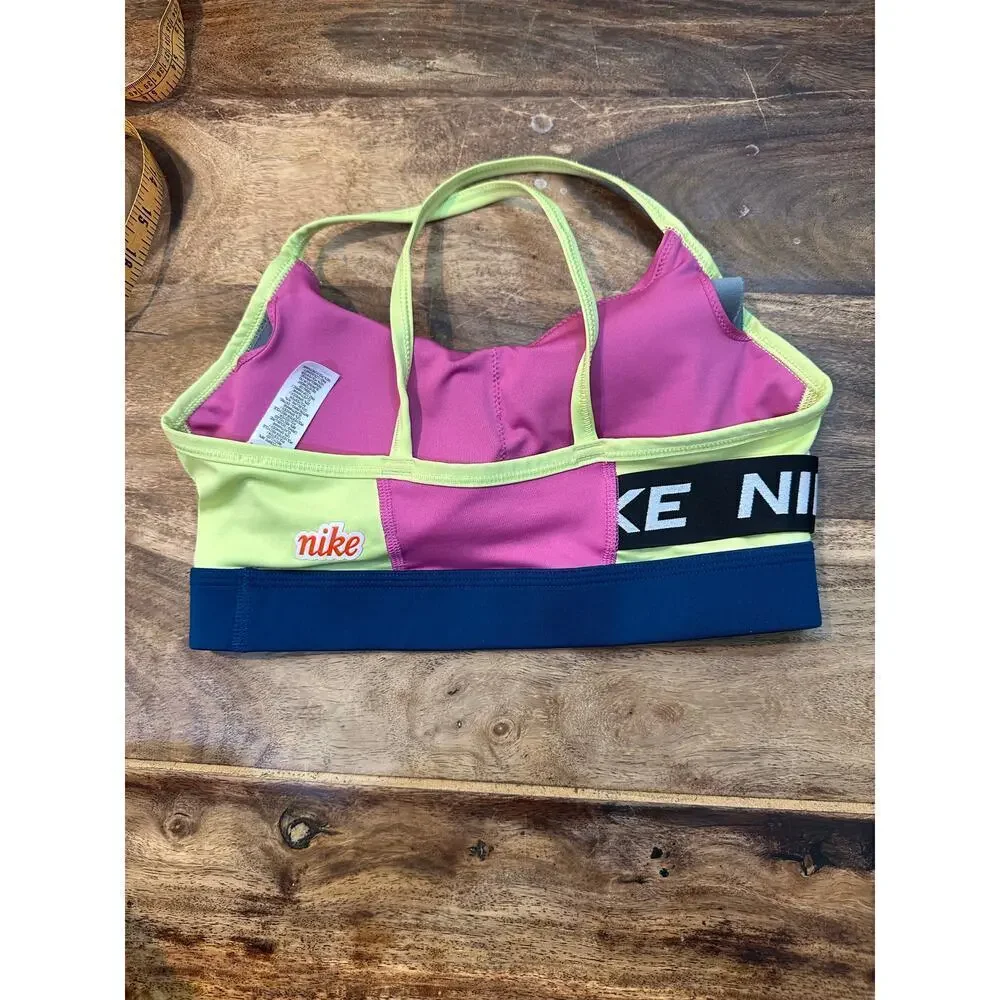Nike Women's Pink Swoosh Icon Clash Light Support Sports Bra Size Medium